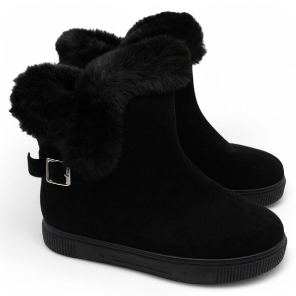 Journee Collection Womens Sibby Faux Suede Cold Weather Winter Boots - Picture 1 of 7